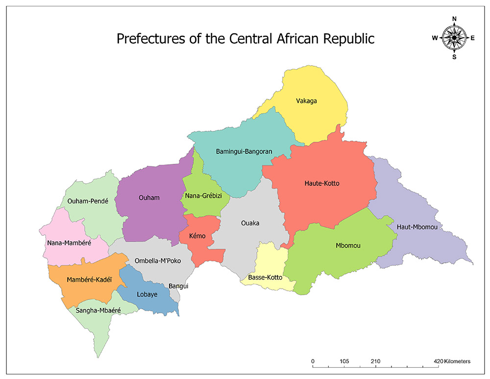 Prefectures of the Central African Republic